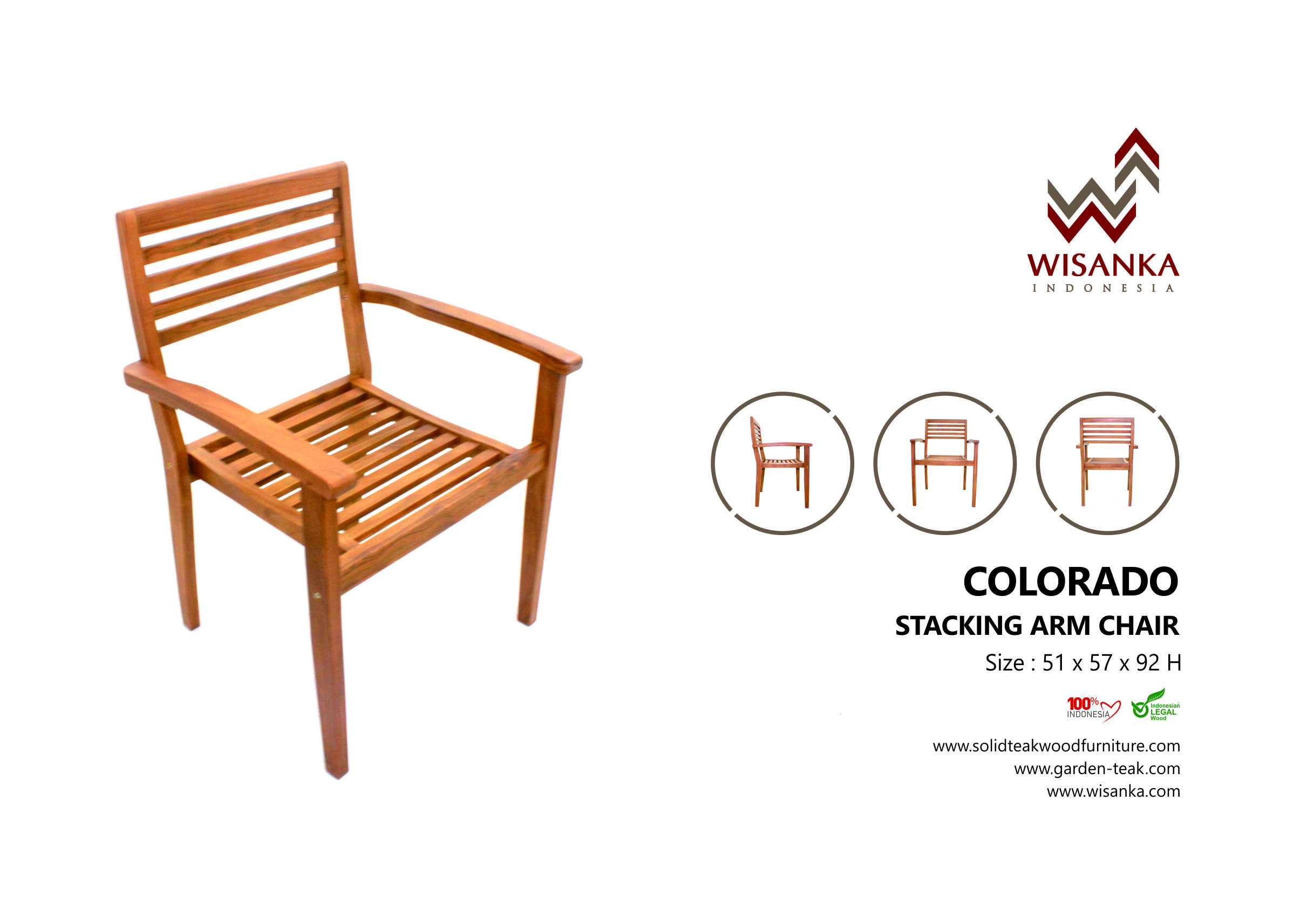 Colorado Stacking Arm Chair Wholesale Furniture New Arrival